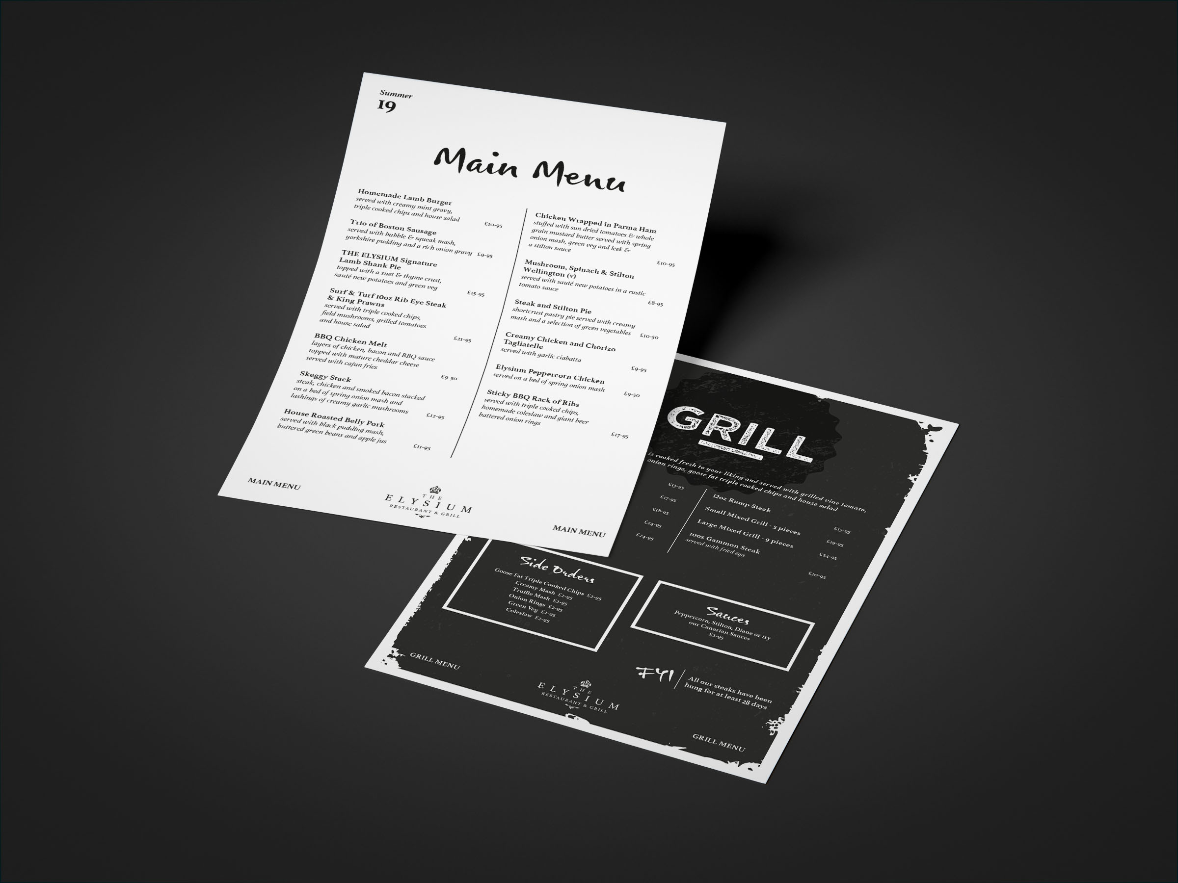 Elysium Menu Design